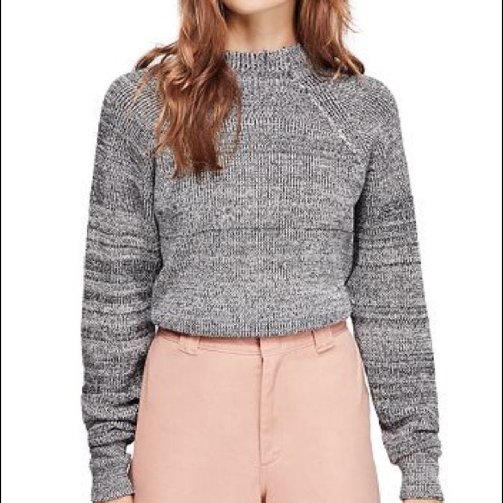 Free People: Marled Mock Neck Crop sweater